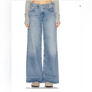 NWT- Agolde Clara Jean Low rise Baggy Flare. Sz 28. Color is Noise.
